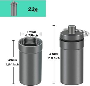 3 Packs Waterproof Aluminum Pill Fob Container