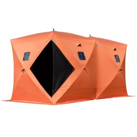 VEVOR 8 Person Ice Fishing Shelter Tent, 300D Oxford Fabric Portable Ice Shelter with Pop-up Pull Design