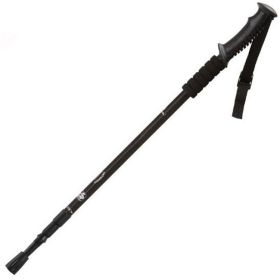 Three-section Straight Handle Retractable Trekking Poles (Color: Black, Type: Walking Sticks)